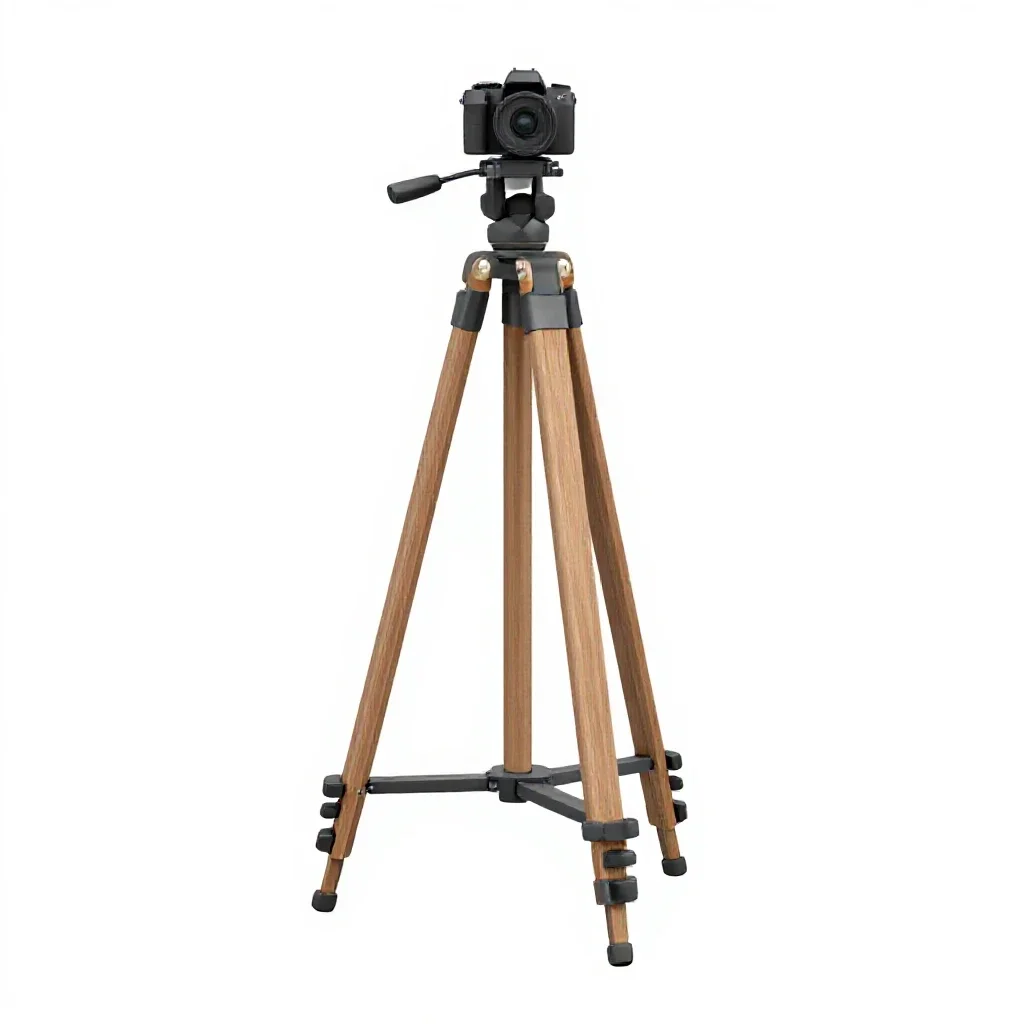 Camera tripod isolated on a white background