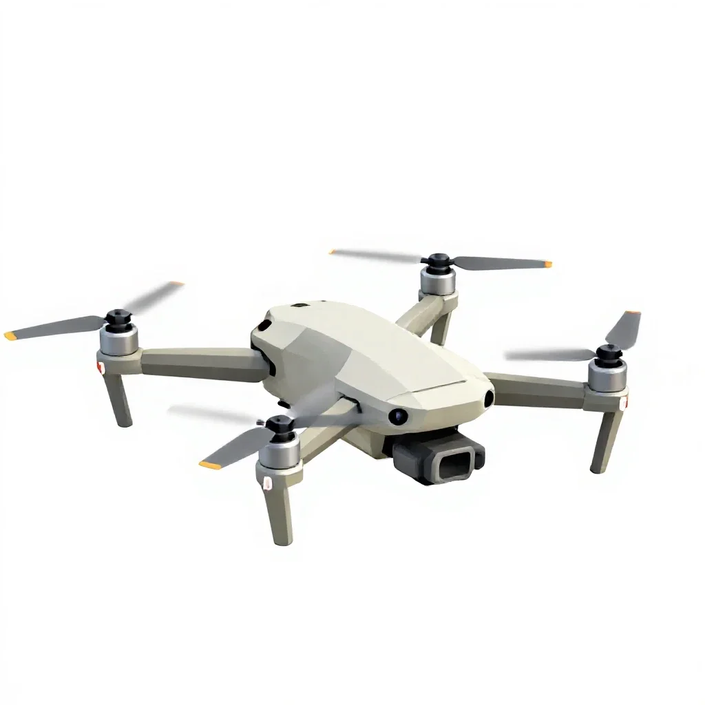 Drone with folded arms isolated on a white background