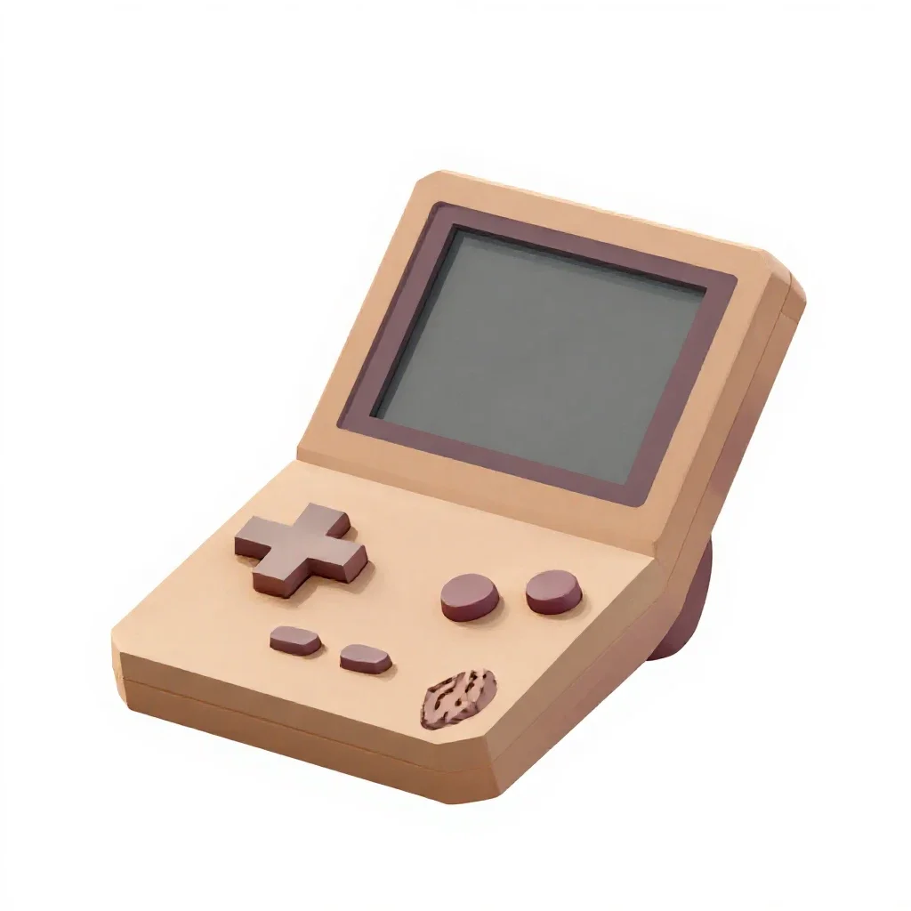 Handheld game console isolated on a white background