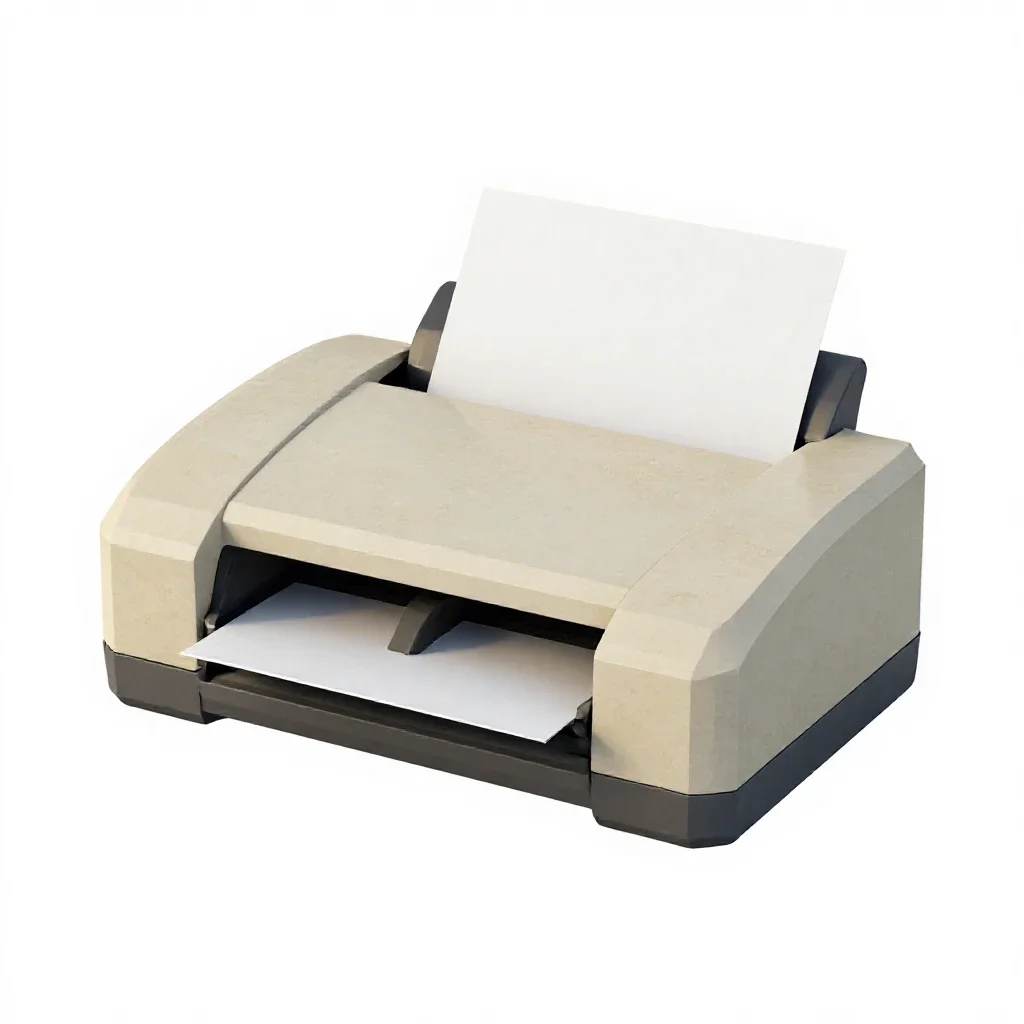 Label printer isolated on a white background