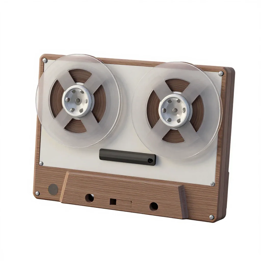 Reel-to-reel tape deck isolated on a white background
