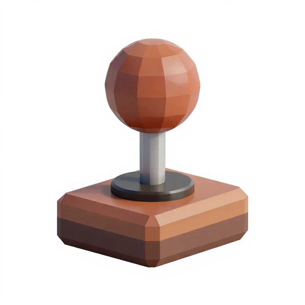 Retro arcade stick isolated on a white background