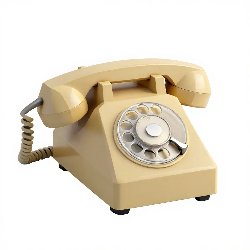 Rotary dial telephone isolated on a white background