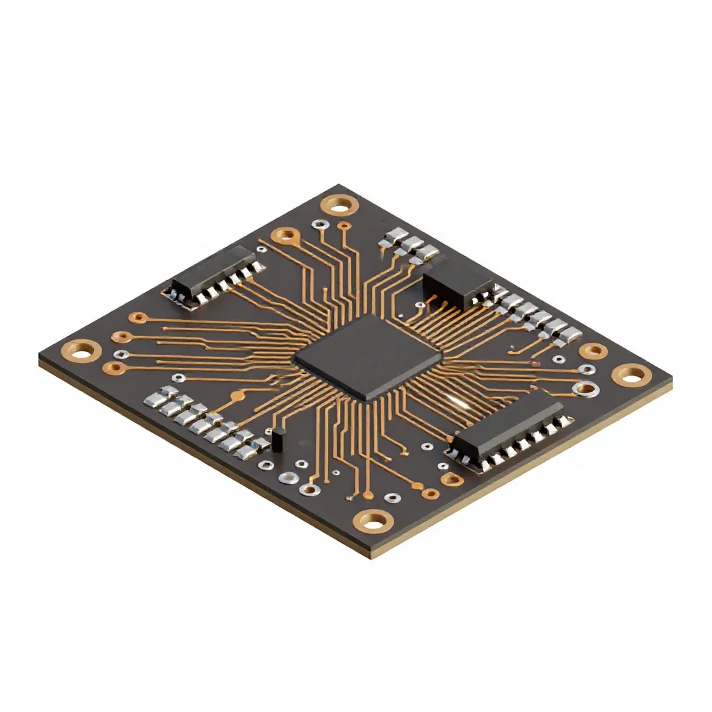 Soldered circuit board isolated on a white background