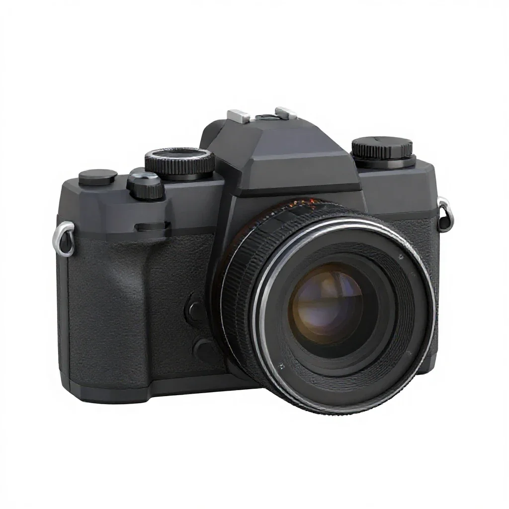 Twin-lens reflex camera isolated on a white background