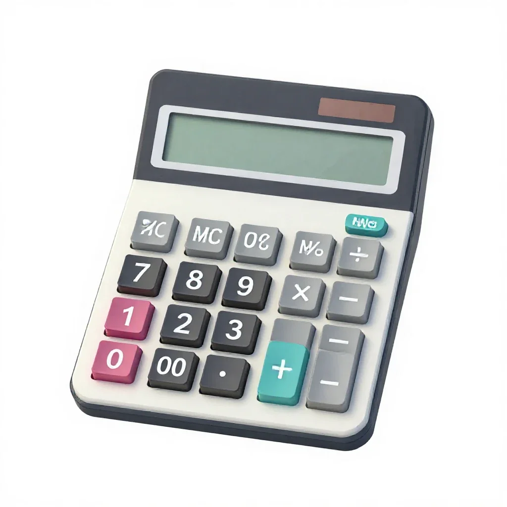 Electronic calculator isolated on a white background
