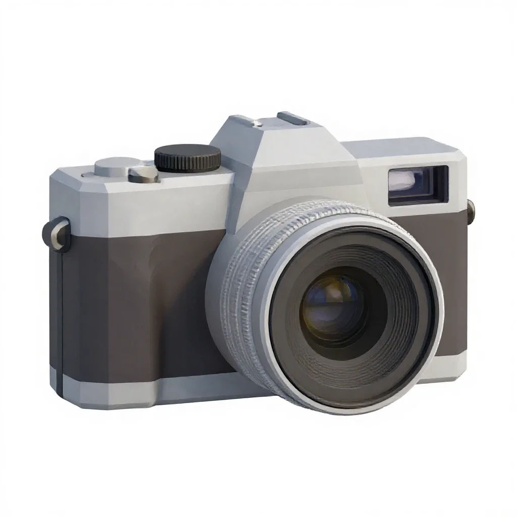 Instant film camera isolated on a white background