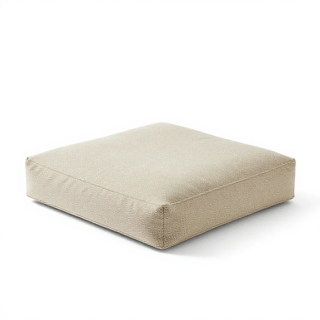 Boucle floor cushion isolated on a white background