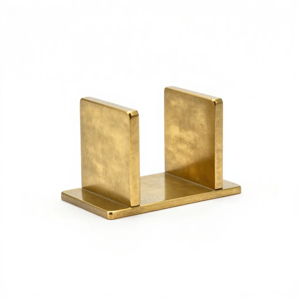 Brass bookend pair isolated on a white background