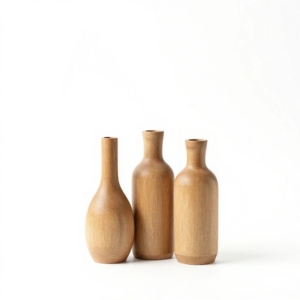 Bud vase trio isolated on a white background