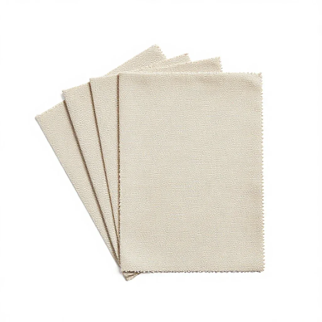 Fabric swatch fan isolated on a white background