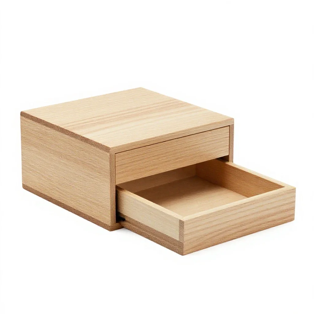 Jewellery box with a lift-out tray isolated on a white background