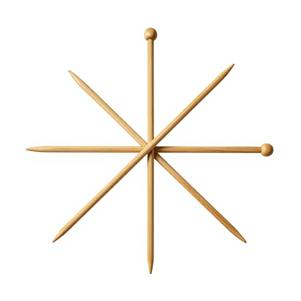 Knitting needle set isolated on a white background