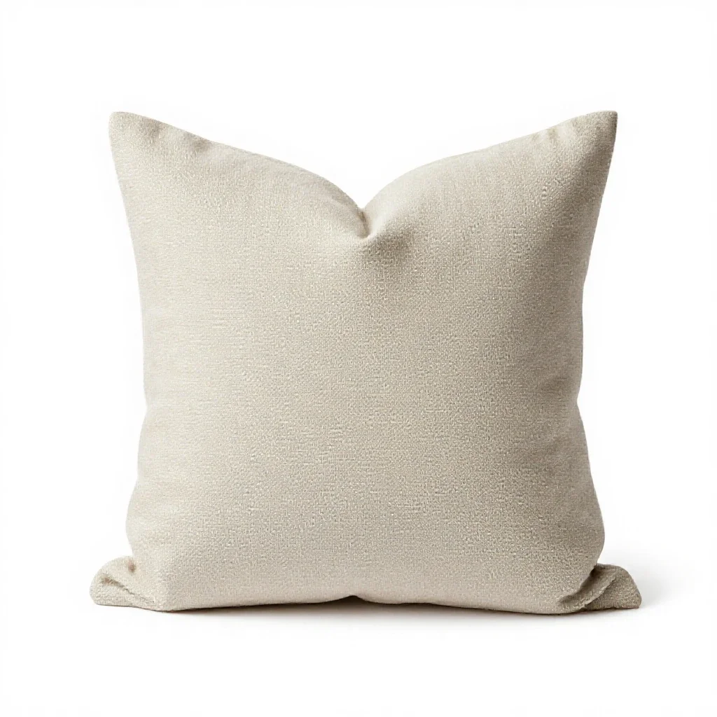 Linen cushion with a knife edge isolated on a white background