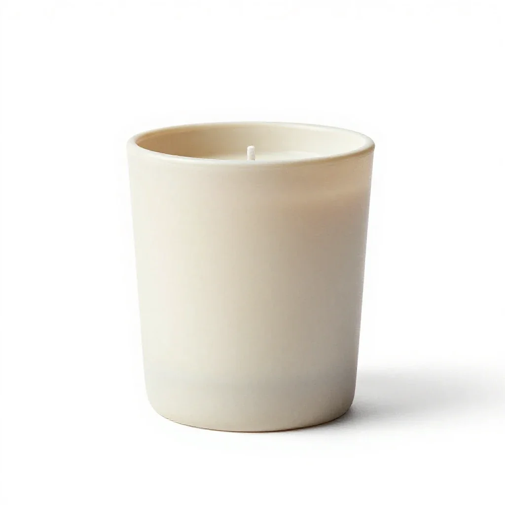 Scented candle in a vessel isolated on a white background
