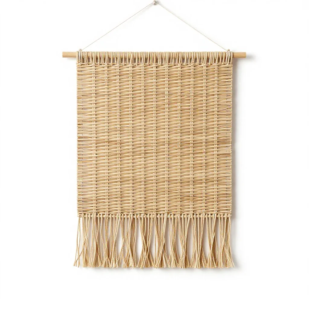 Woven wall hanging isolated on a white background