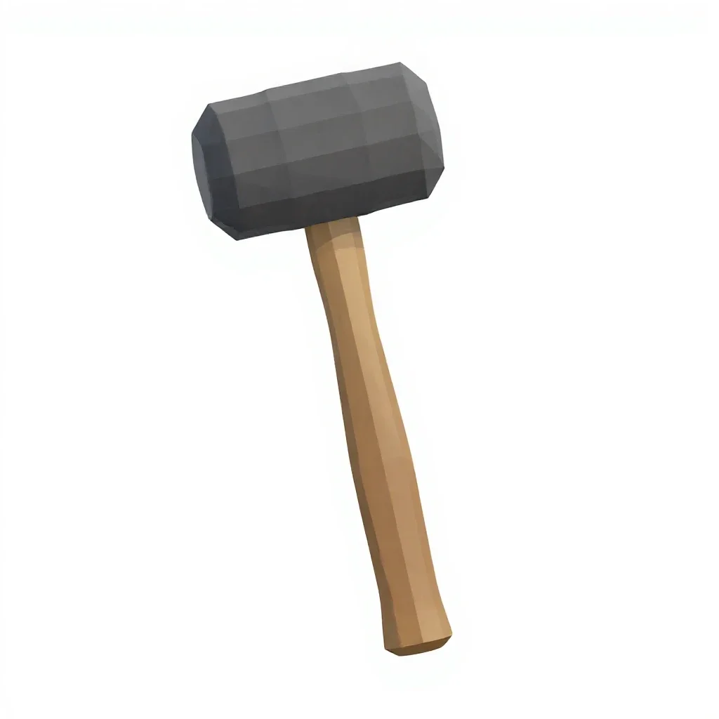 Rubber mallet isolated on a white background