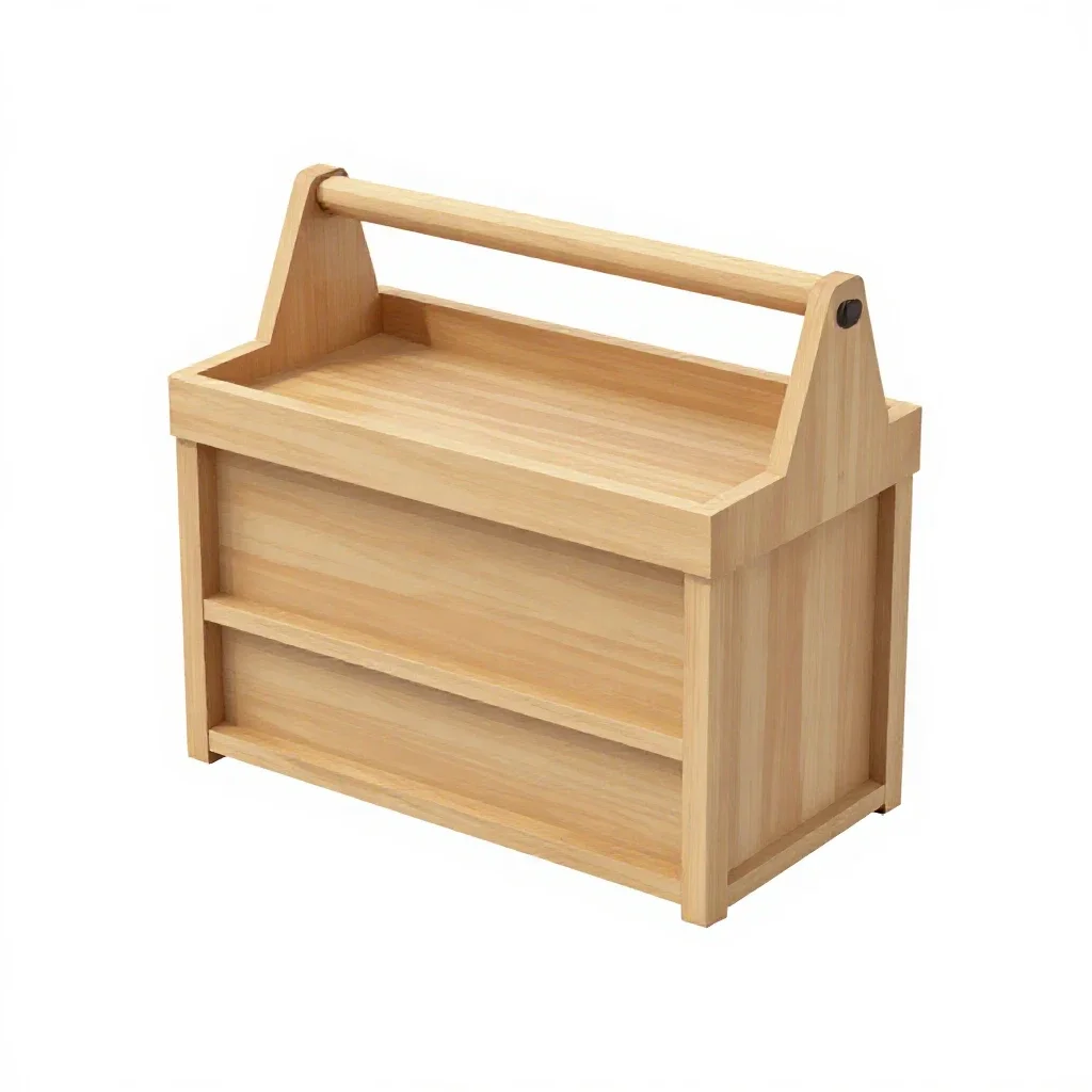 Toolbox with a cantilever tray isolated on a white background