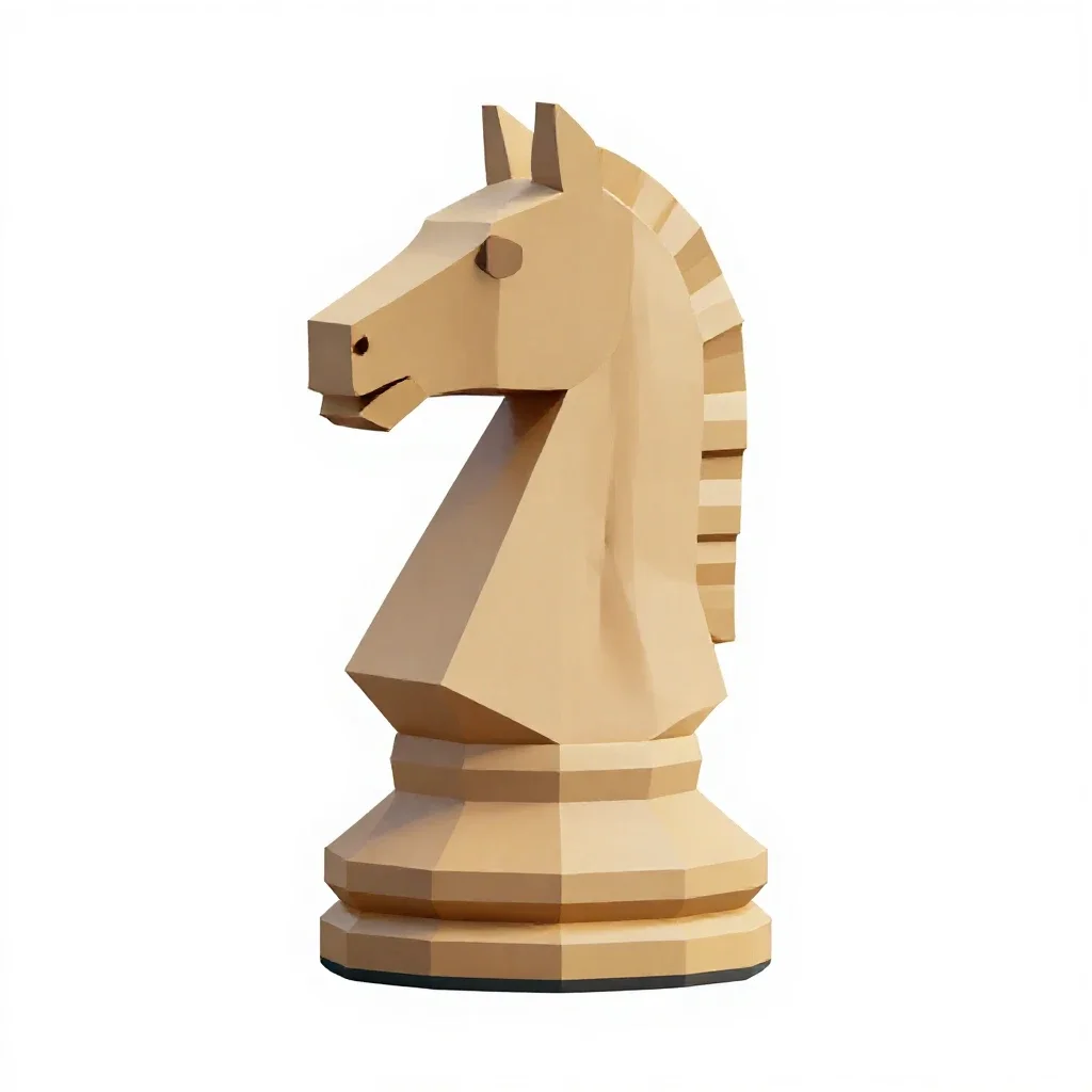Chess knight piece isolated on a white background