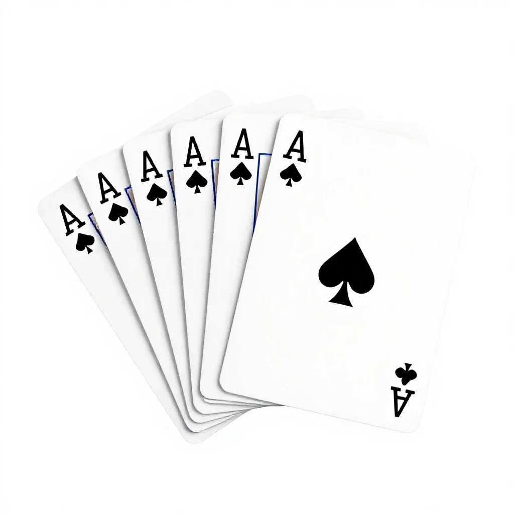 Deck of playing cards fanned out isolated on a white background