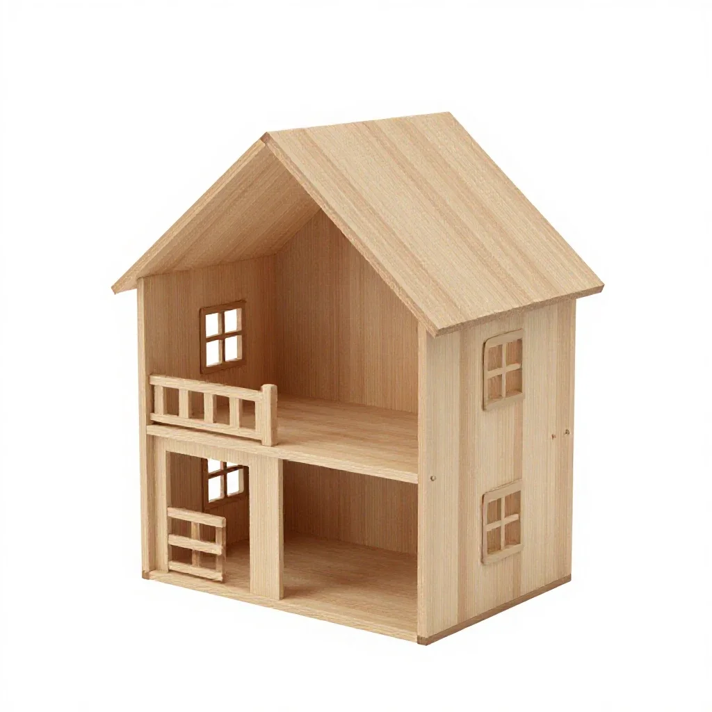 Dollhouse isolated on a white background