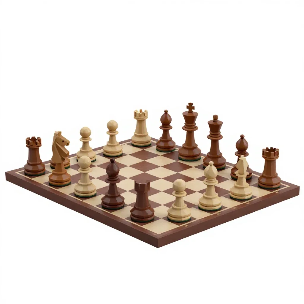 Full chess set isolated on a white background