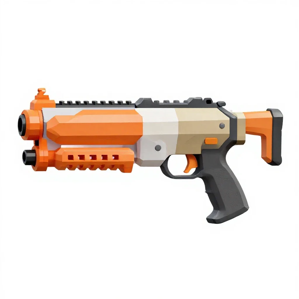Nerf-style blaster isolated on a white background