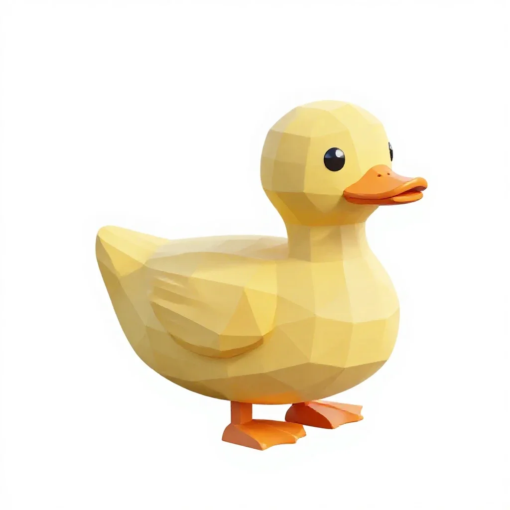 Pull-along duck toy isolated on a white background