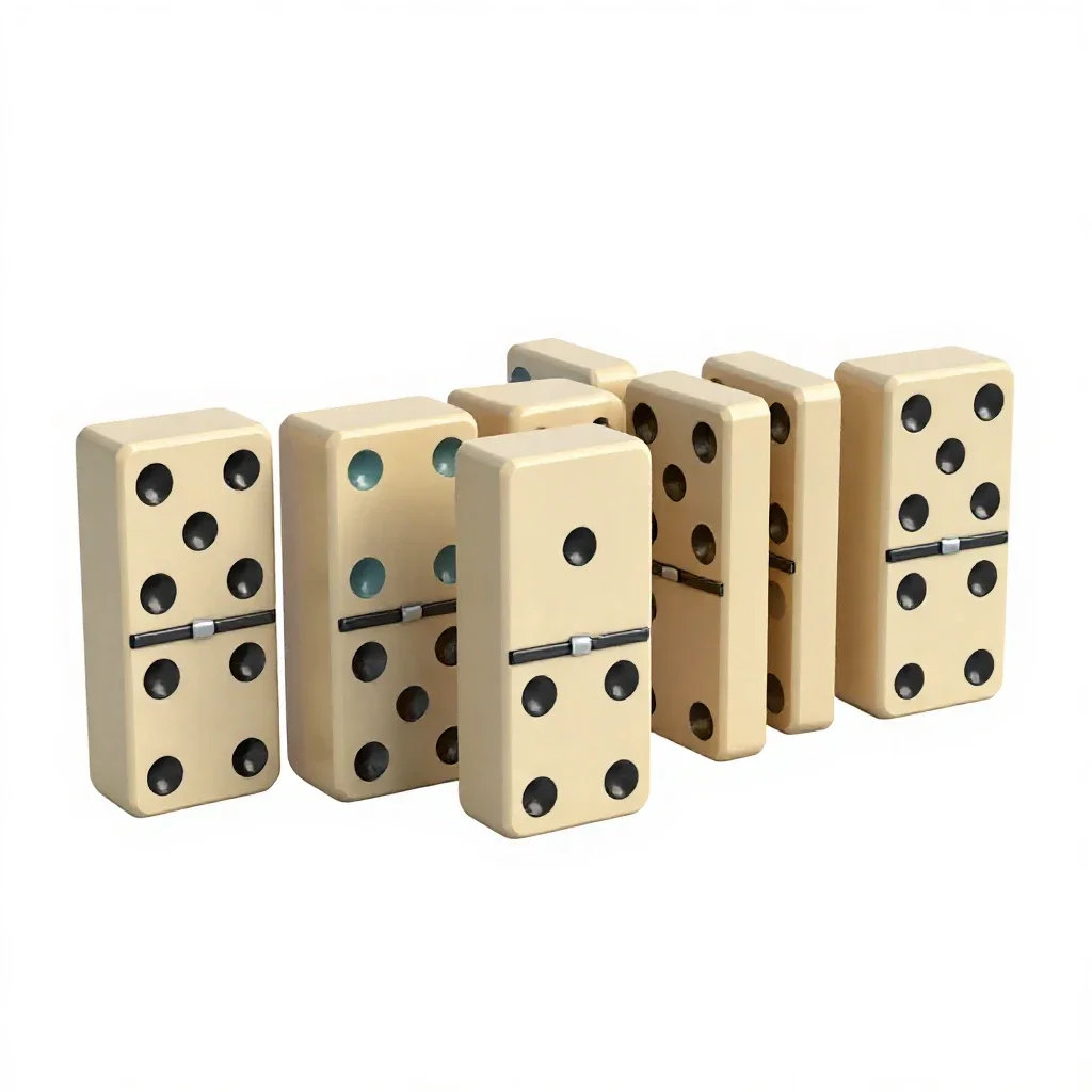 Set of dominoes isolated on a white background