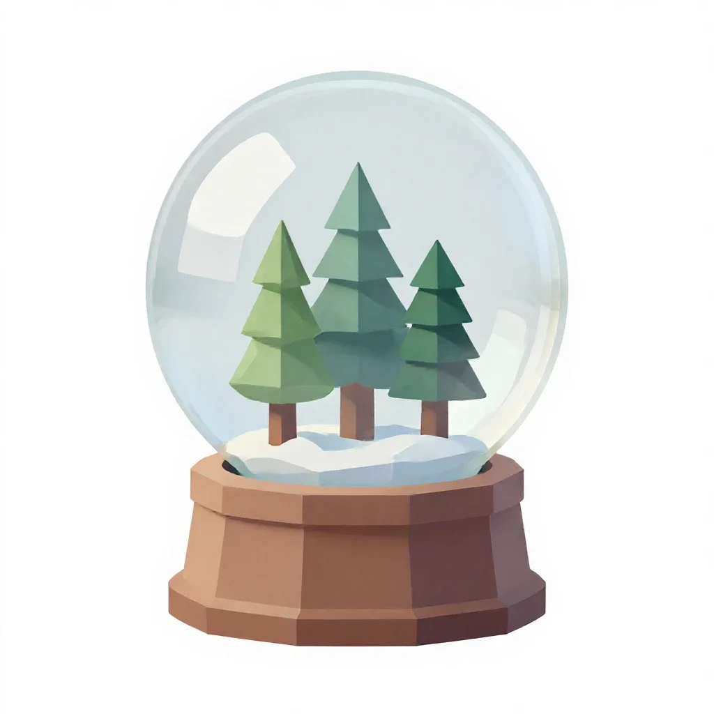Snow globe isolated on a white background