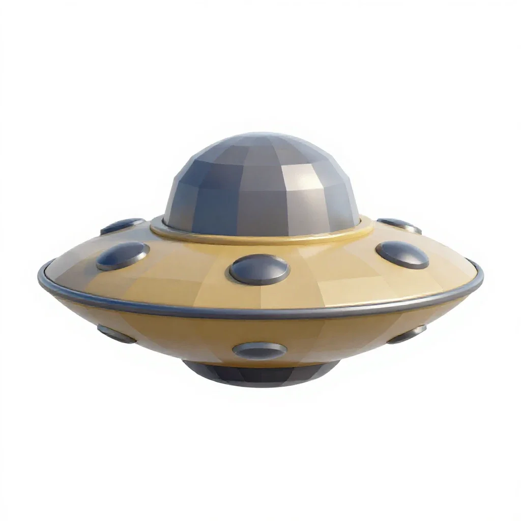 Tin ufo toy isolated on a white background