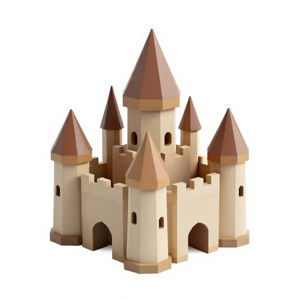 Toy castle isolated on a white background