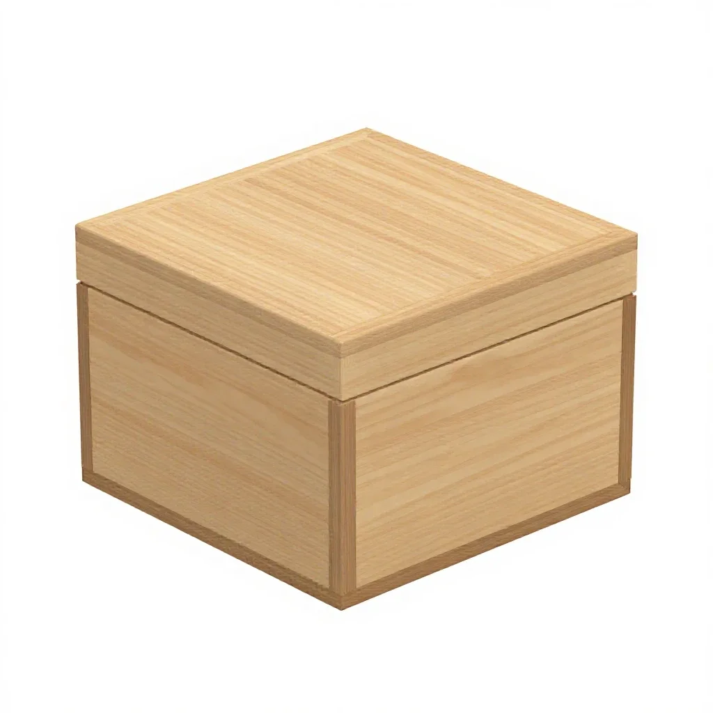 Wooden puzzle box isolated on a white background
