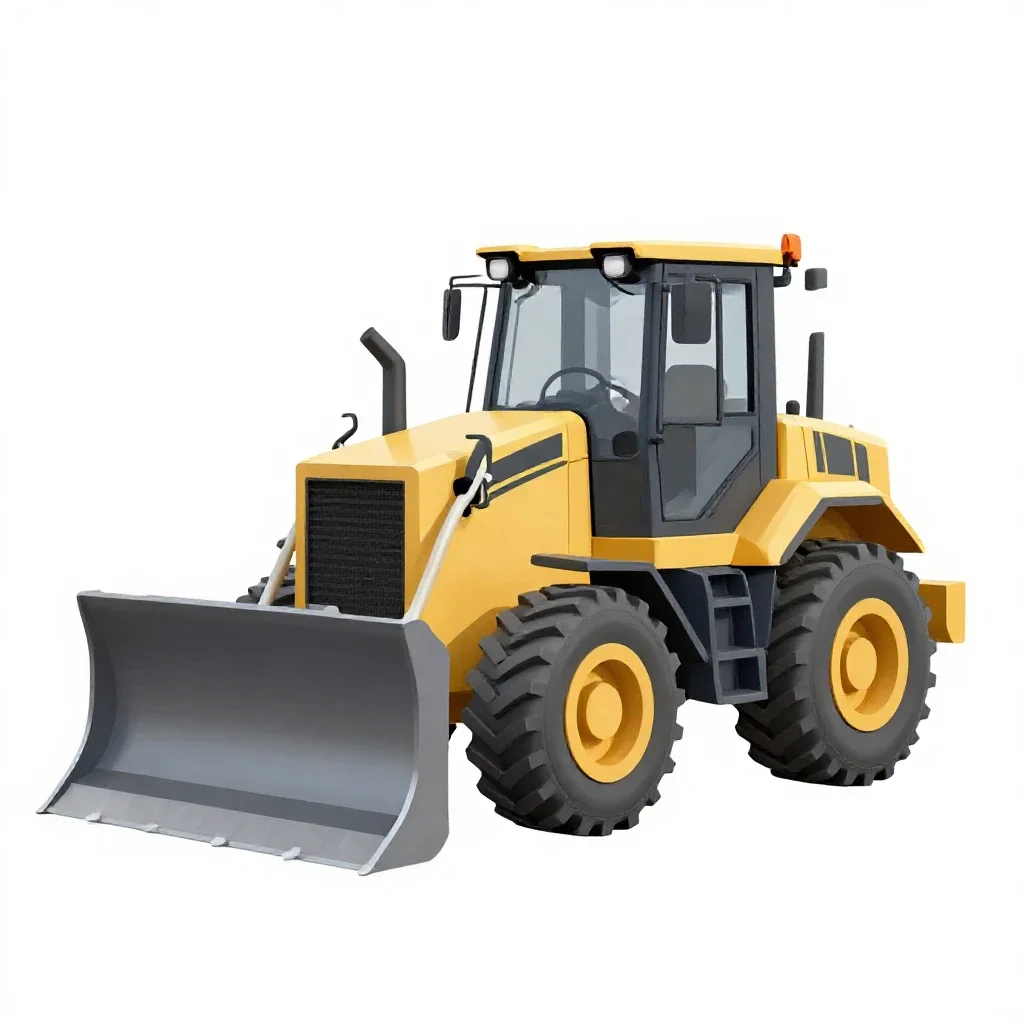 Bulldozer isolated on a white background
