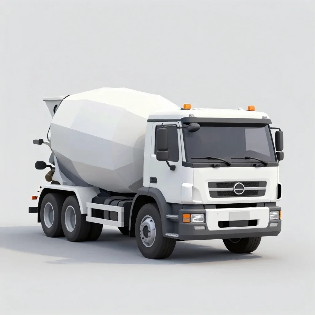 Cement mixer truck isolated on a white background