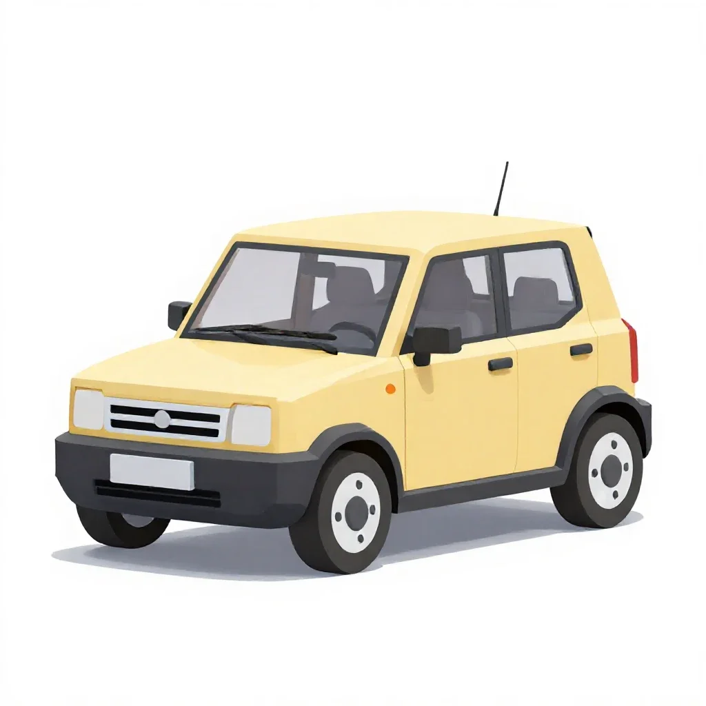 Compact city car isolated on a white background