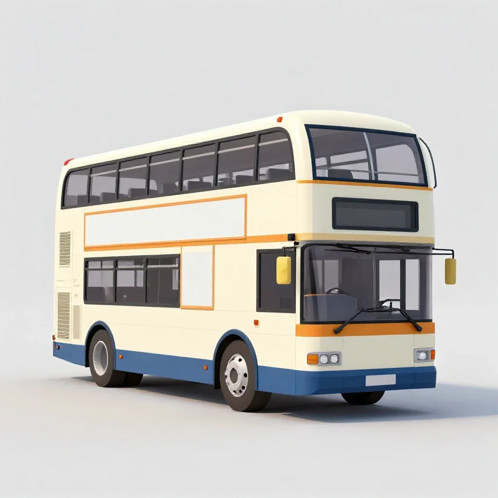 Double decker bus isolated on a white background