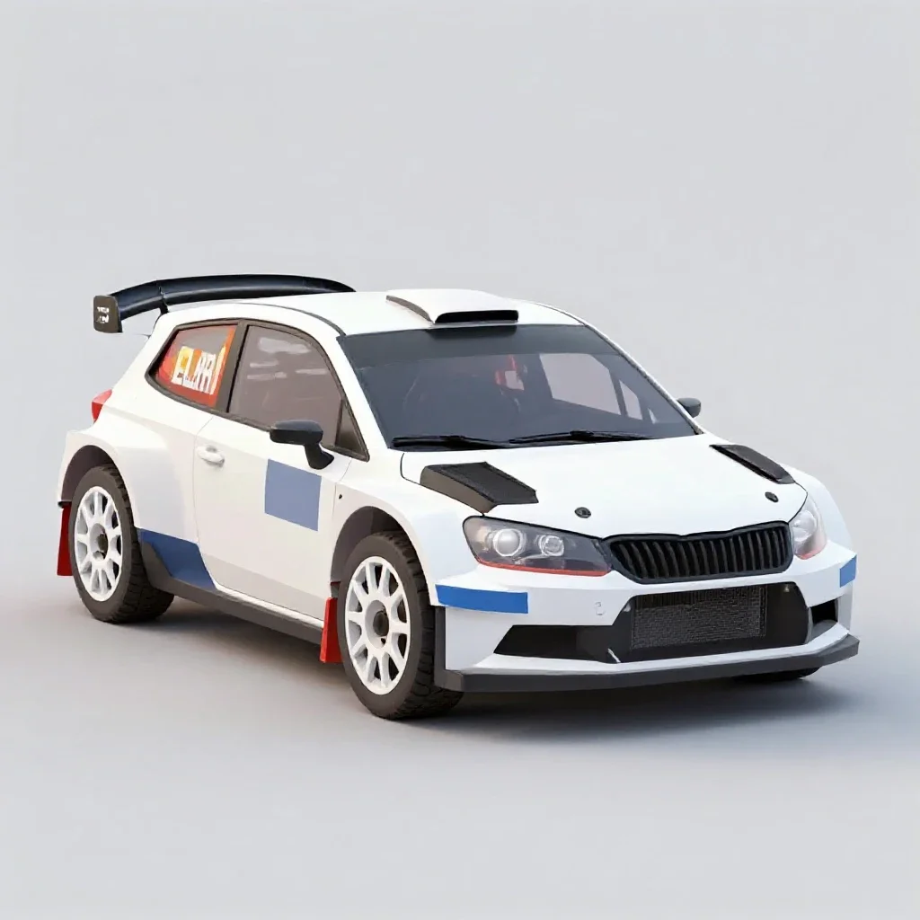 Rally hatchback isolated on a white background