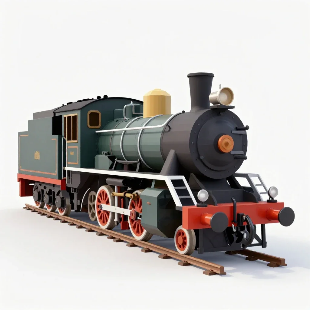 Steam locomotive isolated on a white background