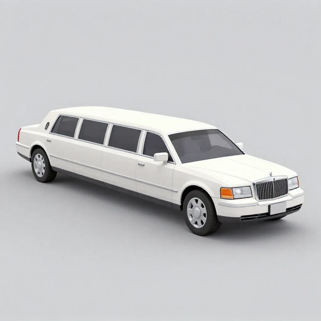 Stretched limousine isolated on a white background