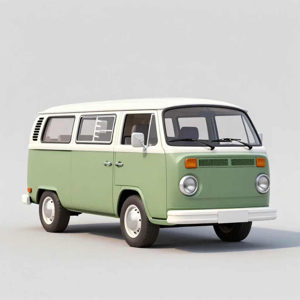 Vintage campervan isolated on a white background