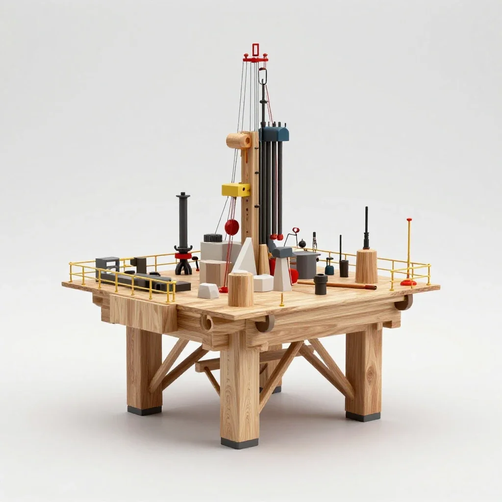 Drilling platform isolated on a white background