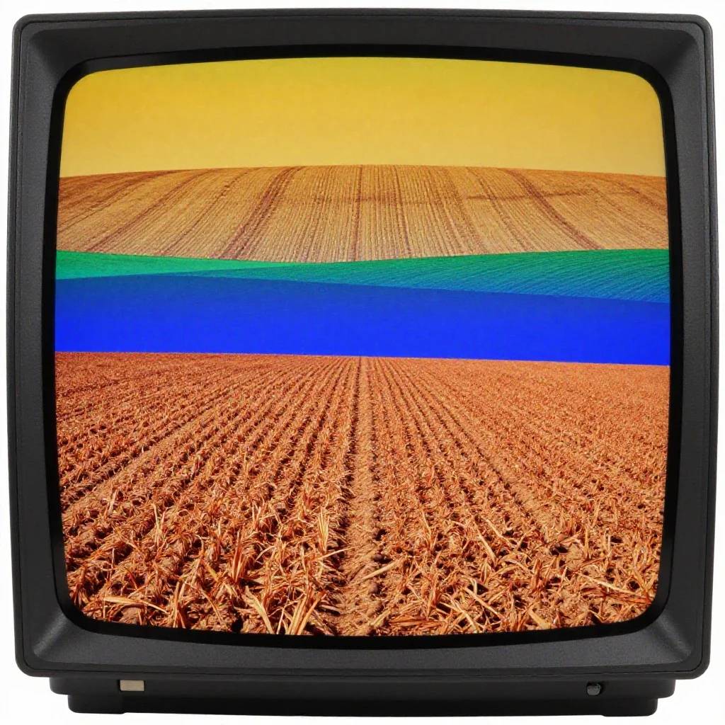 Field-sequential color television isolated on a white background