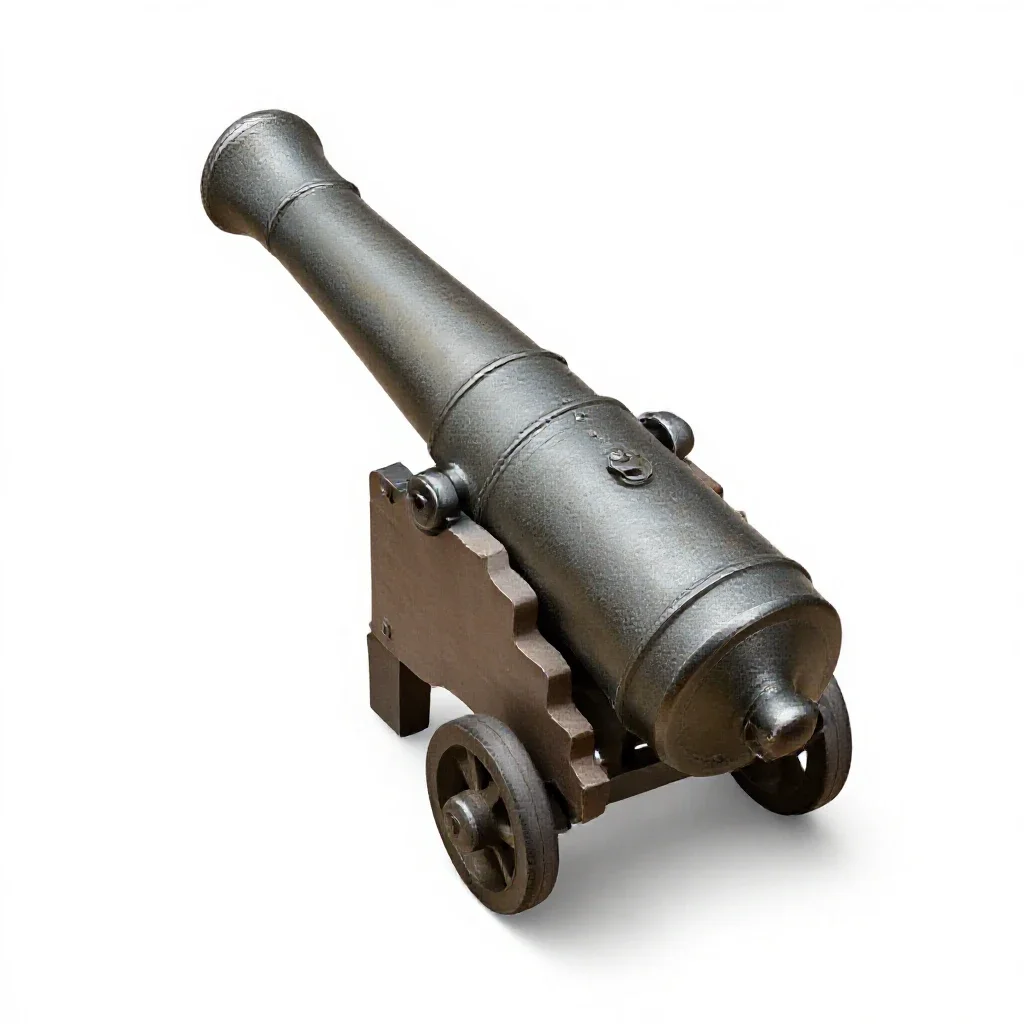 High-angle gun isolated on a white background