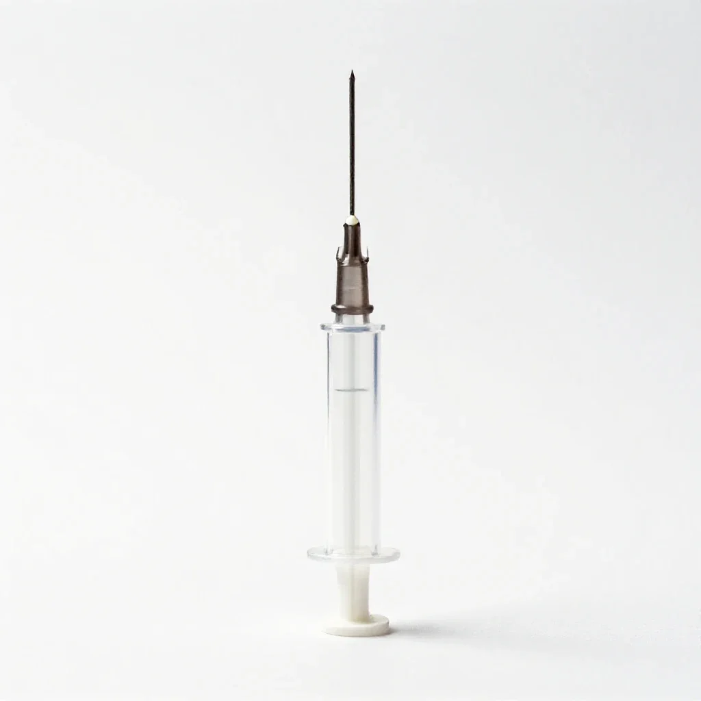 Hypodermic needle isolated on a white background