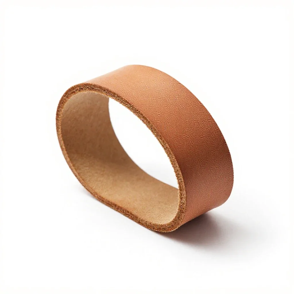 Leather strip isolated on a white background