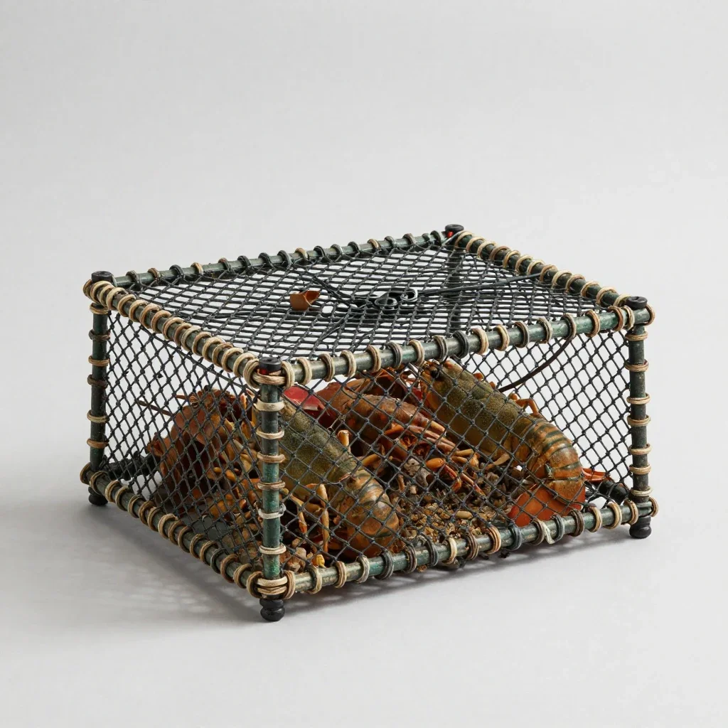Lobster pot isolated on a white background