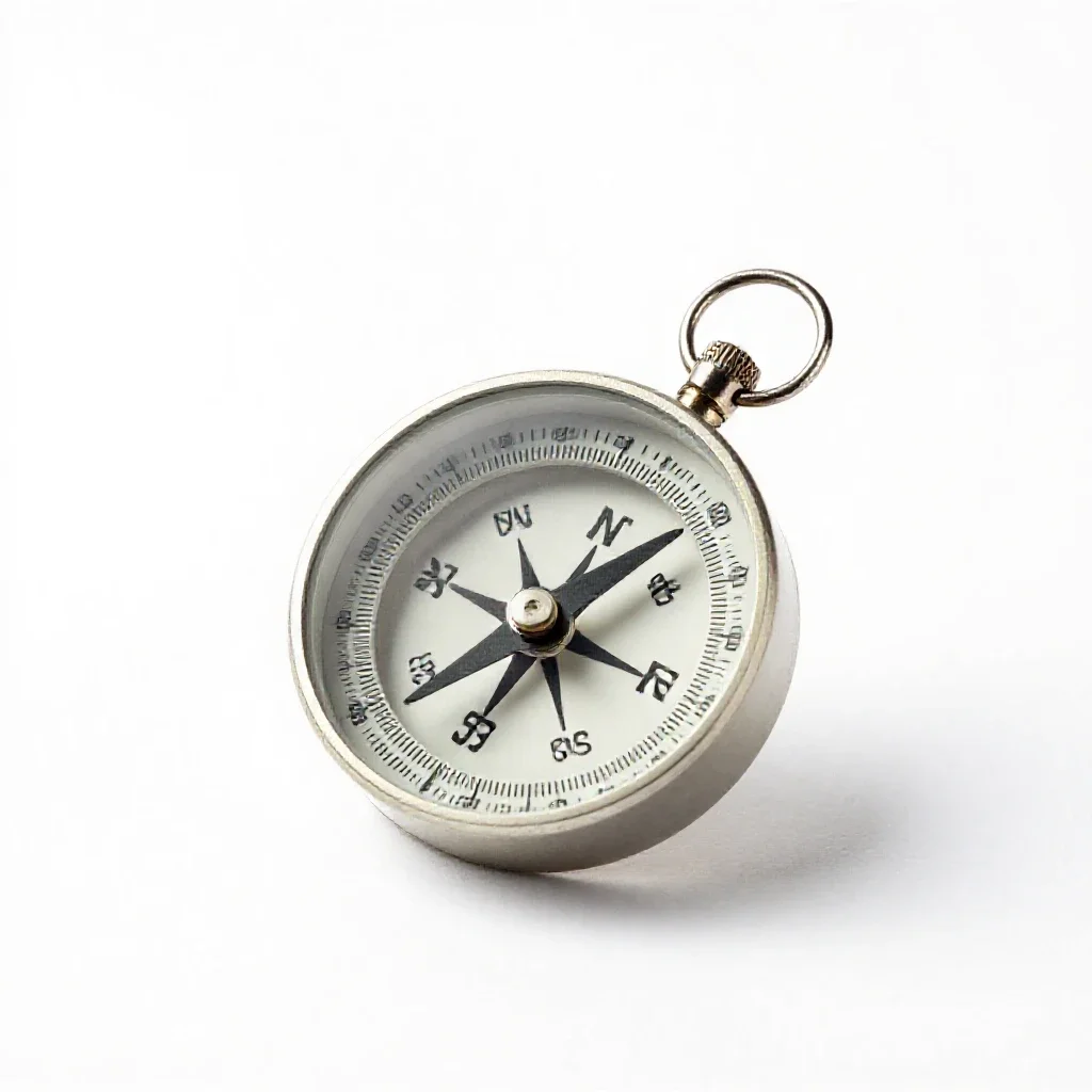 Magnetic compass isolated on a white background