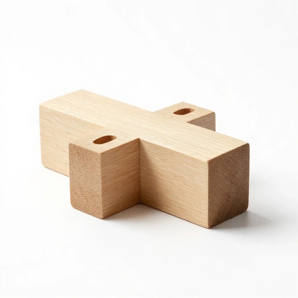 Mortise joint isolated on a white background