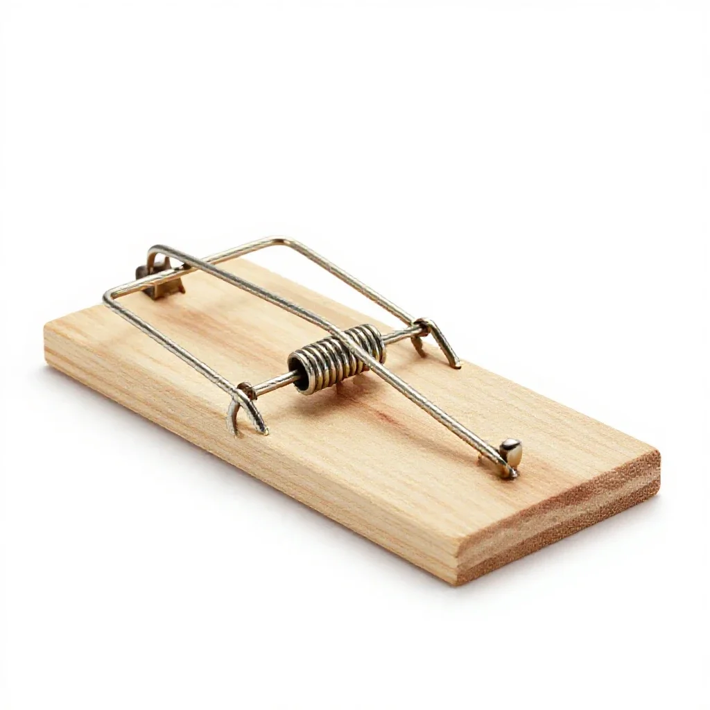Mousetrap isolated on a white background